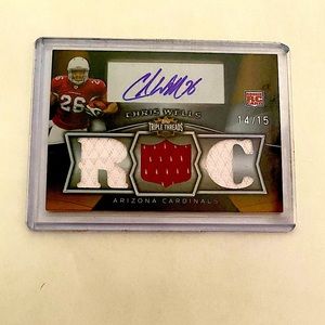 2009 Topps Triple Threads Chris Wells RPA 14/15. Very Rare and Short Print